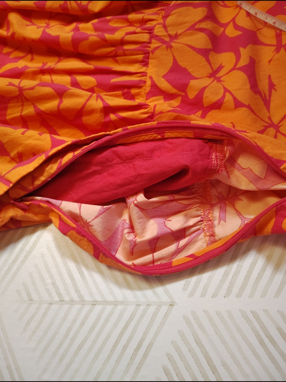 J Crew Women's Orange & Pink Floral V-Neck Maxi Dress Size 10 Vacation Cotton - Picture 7 of 11